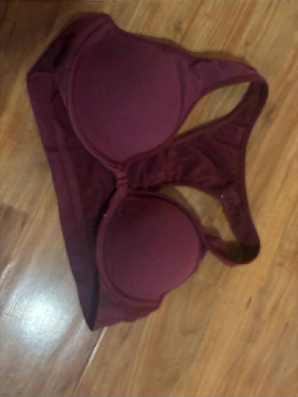 PINK Victoria's Secret Plunge Bra in Deep Burgundy